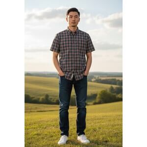 Levi's Men's Plaid Short Sleeve Button-Up Shirt, Size M